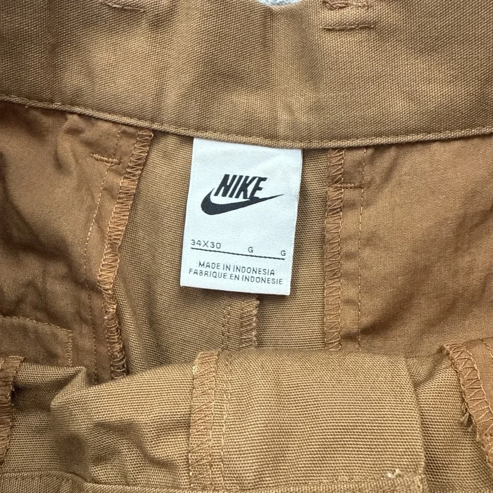 Nike Club Chino Pants Mens 34x30 Tan Canvas Straight Casual Trousers FZ5770